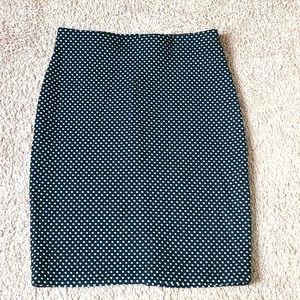 Simply Styled Black White Polka Dot Pencil Skirt
